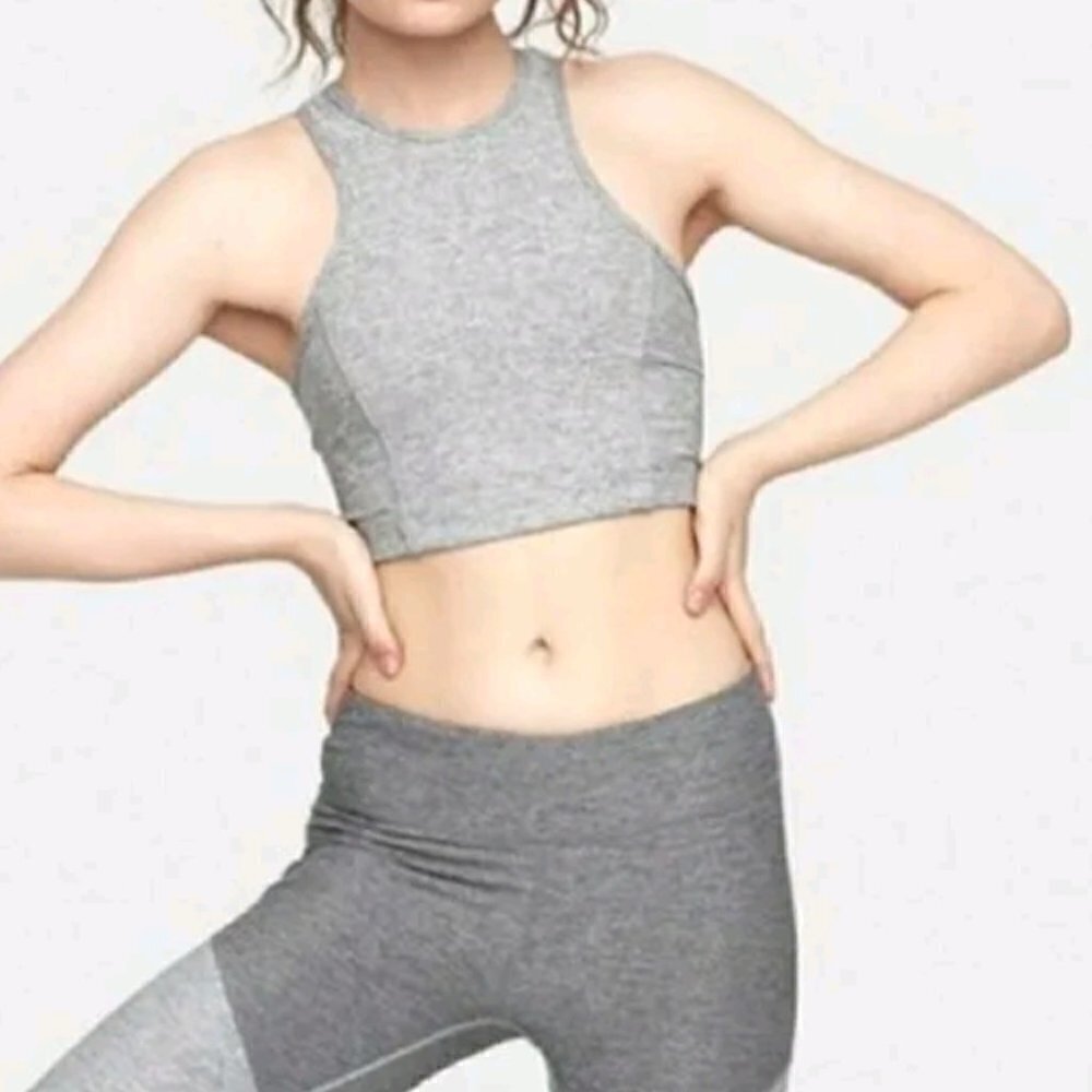 Outdoor Voices Athena Crop top grey small , yoga Pilates Workout Bra top